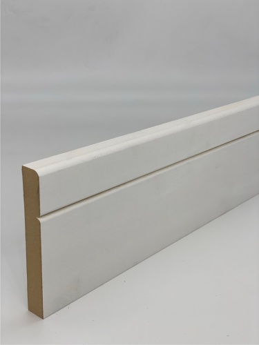 MDF Rounded & Grooved Skirting Board - White Primed 4.4m x 119mm x 18mm